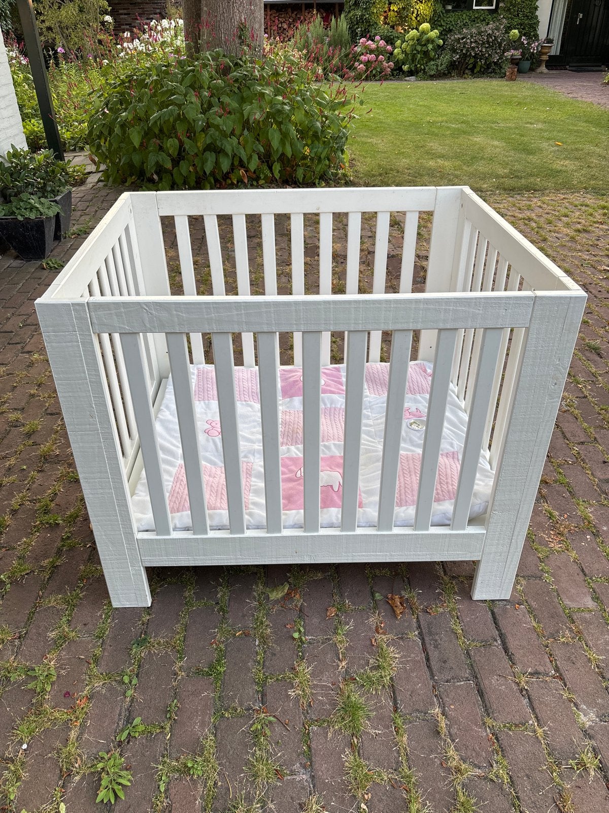 Wit houten box - 85x105 cm, Ophalen, 85 tot 100 cm, Gebruikt, Minder dan 140 cm
