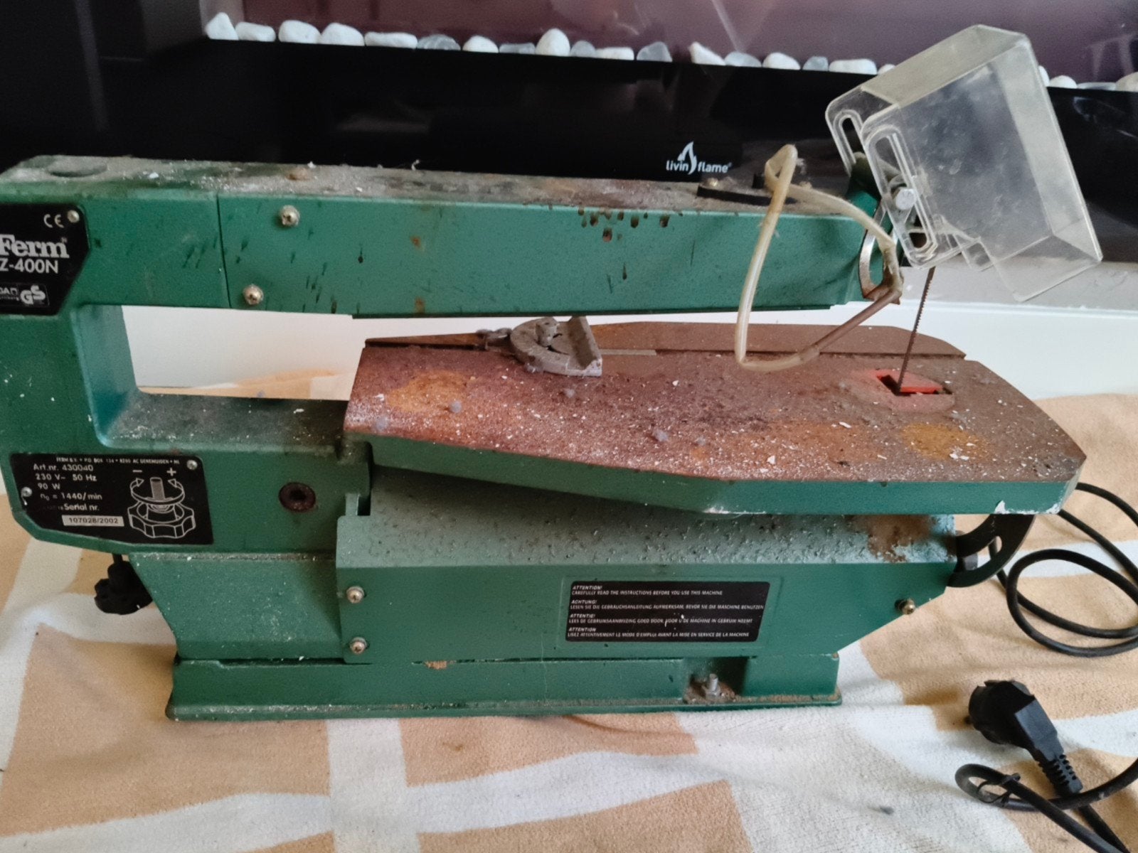 Ferm FFZ-400N Figuurzaagmachine - Gebruikt, Doe-het-zelf en Verbouw, Ophalen, Minder dan 30 mm, Gebruikt, Ferm