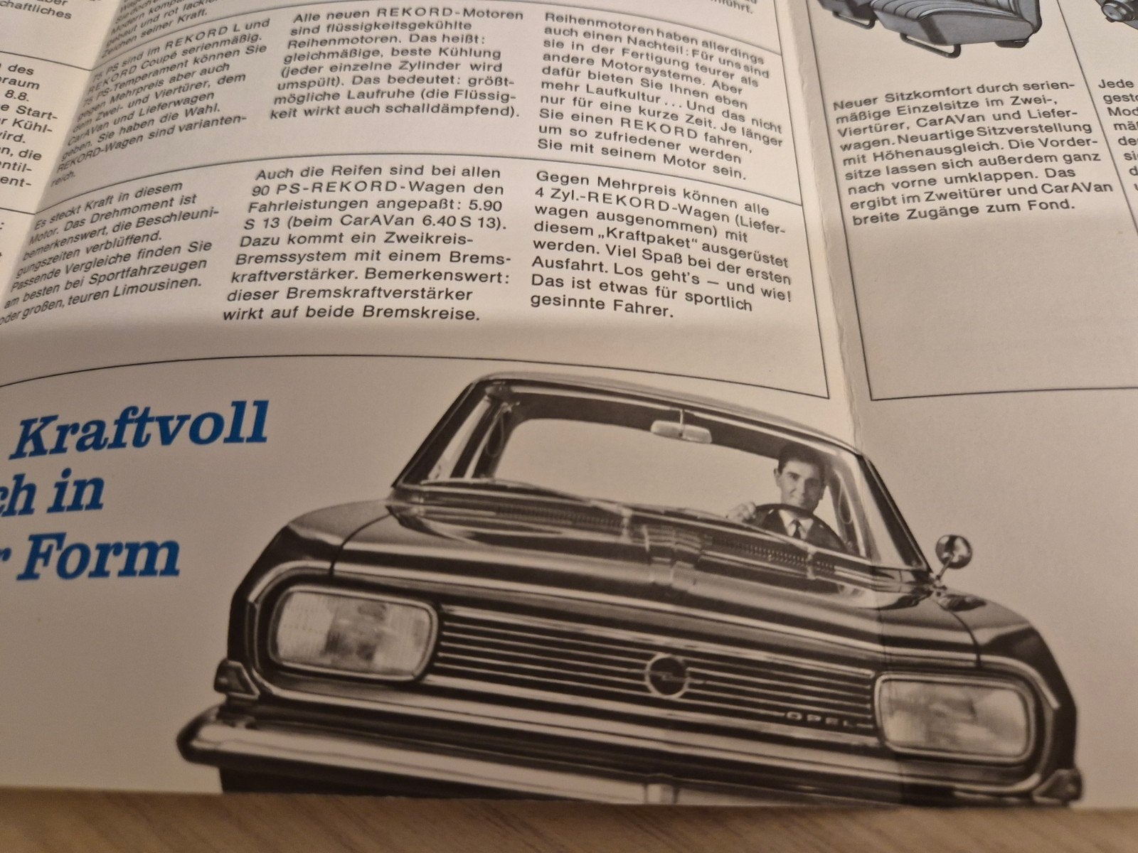 1965 zeldzame Opel Rekord B folder in mooie staat, Ophalen of Verzenden, Zo goed als nieuw, Opel