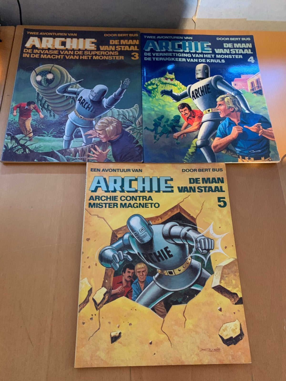 Archie de Man van Staal - Nrs. 3, 4, 5 - Bert Bus, Meerdere stripboeken, Ophalen of Verzenden, Gelezen