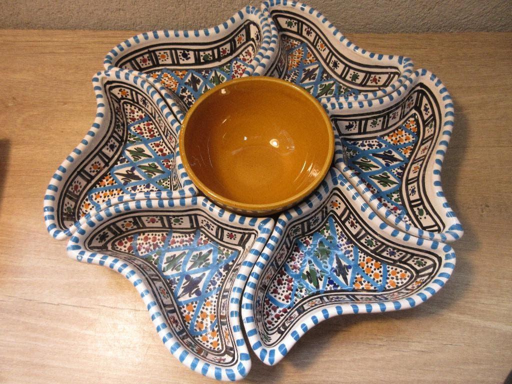 Tapasschaal met losse tapas schaaltjes, Overige materialen, Gebruikt, Ophalen of Verzenden, Schaal of Schalen