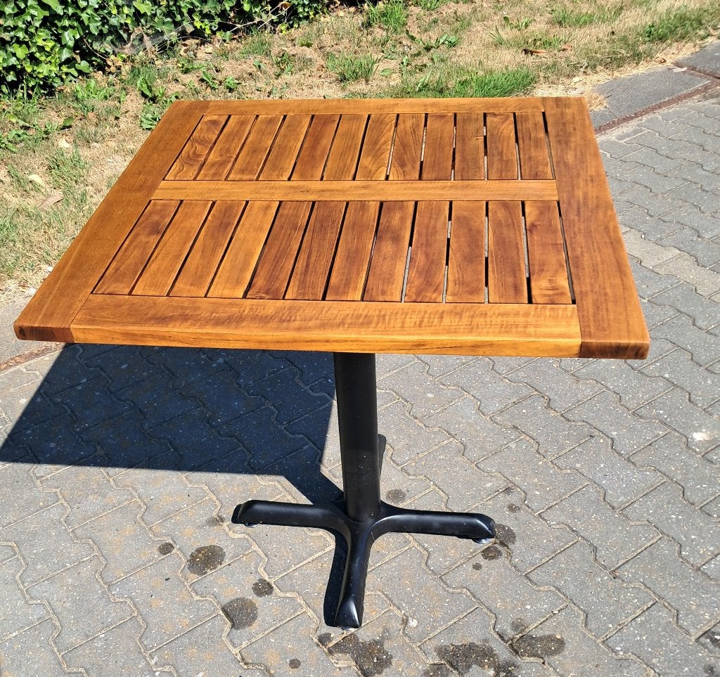 Bistrotafel gietijzeren voet met keuze uit tafelbladen nr 2, Ophalen, Gebruikt
