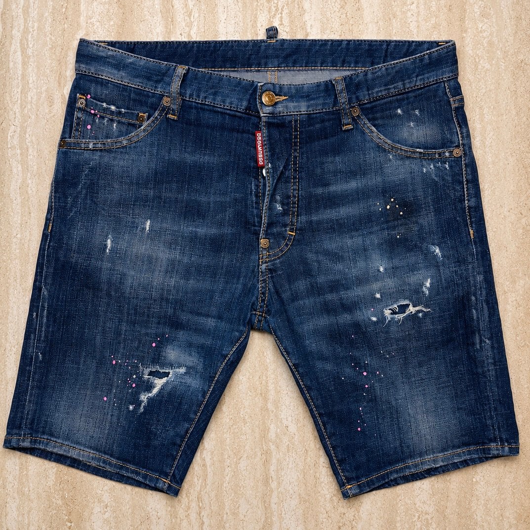 Dsquared2 Korte Jeans - Maat 48, Kleding | Heren, Spijkerbroeken en Jeans, Ophalen of Verzenden, Zo goed als nieuw, Blauw, W33 - W34 (confectie 48/50)