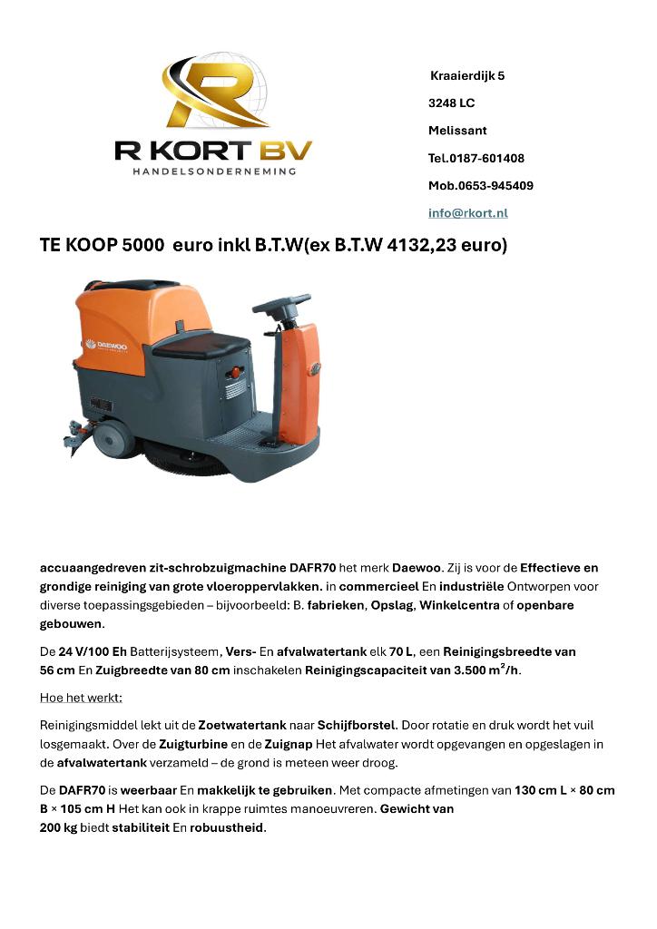 veegmachine schrobzuigmachine, Ophalen of Verzenden, Nieuw