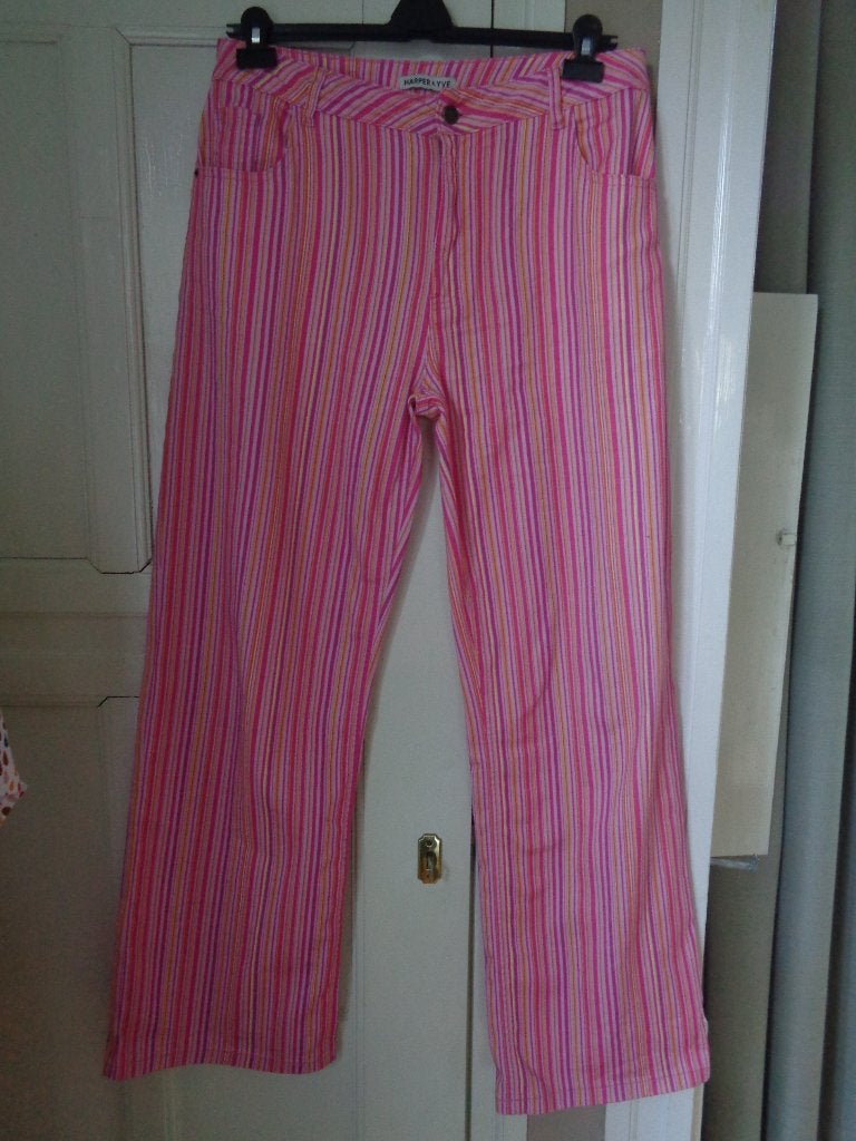 HARPER & YVE gestreepte broek:mt 44, Maat 42/44 (L), Nieuw, Ophalen of Verzenden, Roze