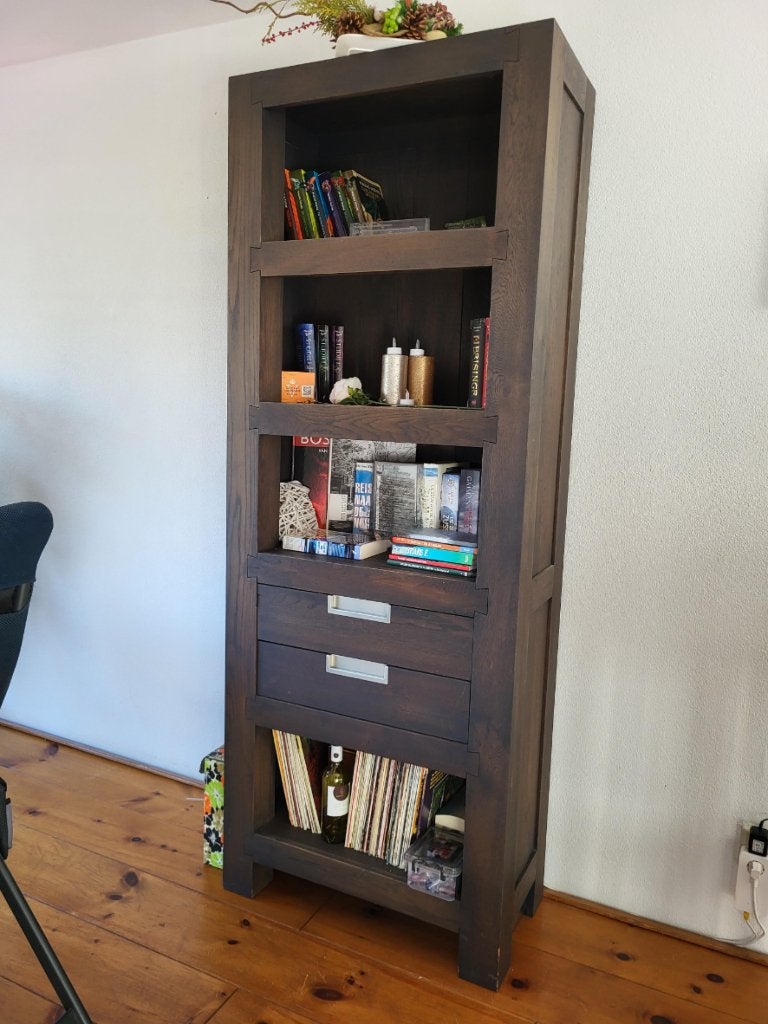 Massief eiken houten boekenkast (2x), Ophalen, Gebruikt, 200 cm of meer, Eikenhout