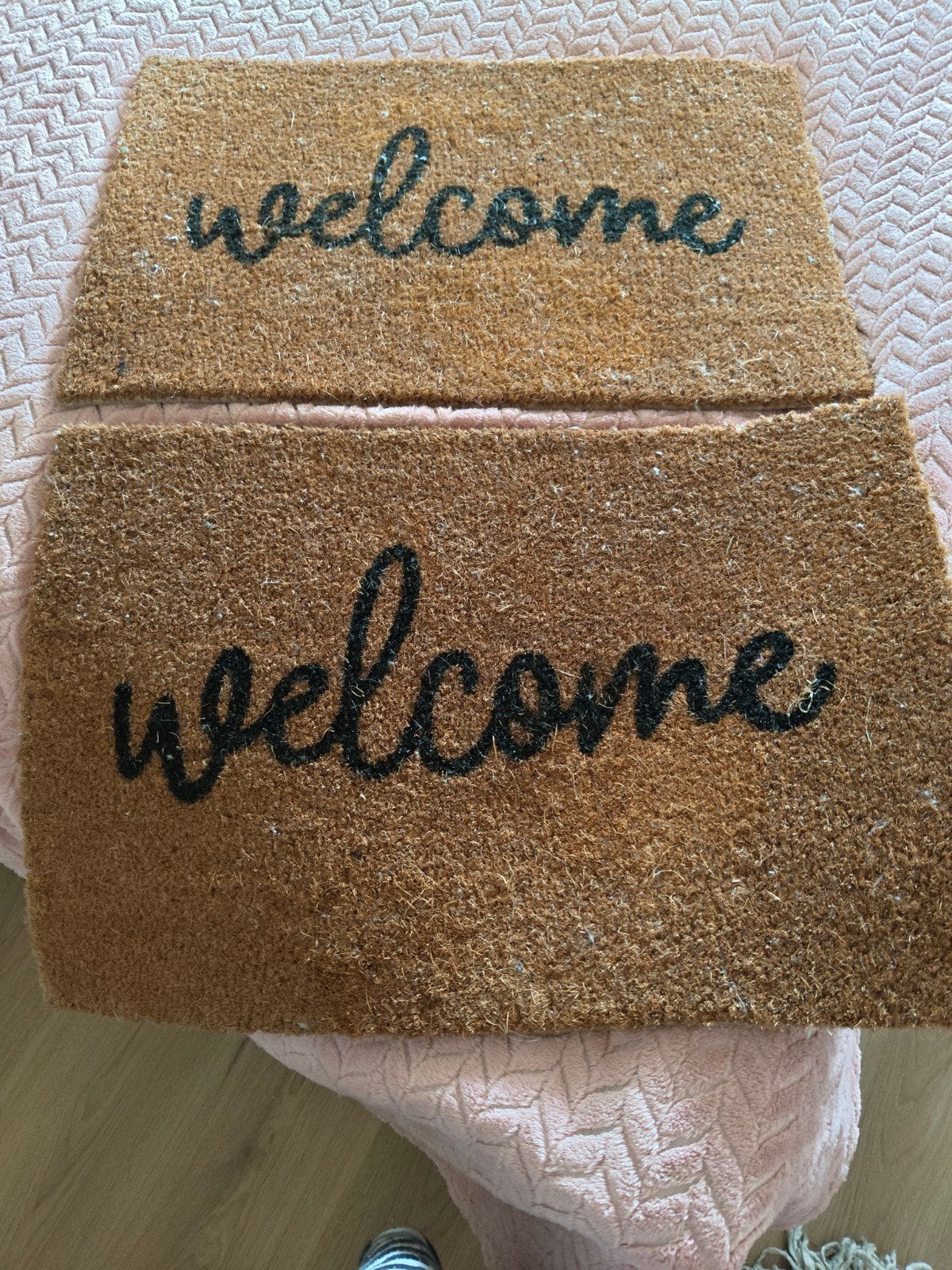 Set van 2 'Welcome' kokosmatten, Gebruikt, Ophalen of Verzenden, Landelijk, Natuurlijk materiaal