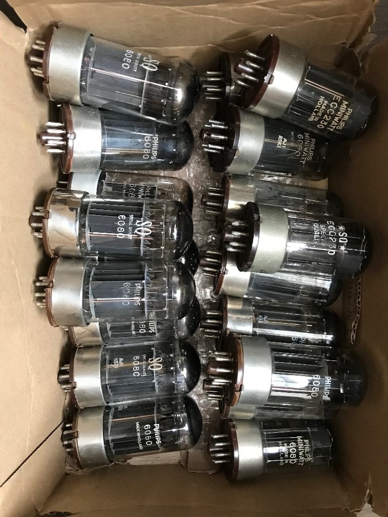Paar ECC230 philips SQ buizen 6as7 6080, Verzenden