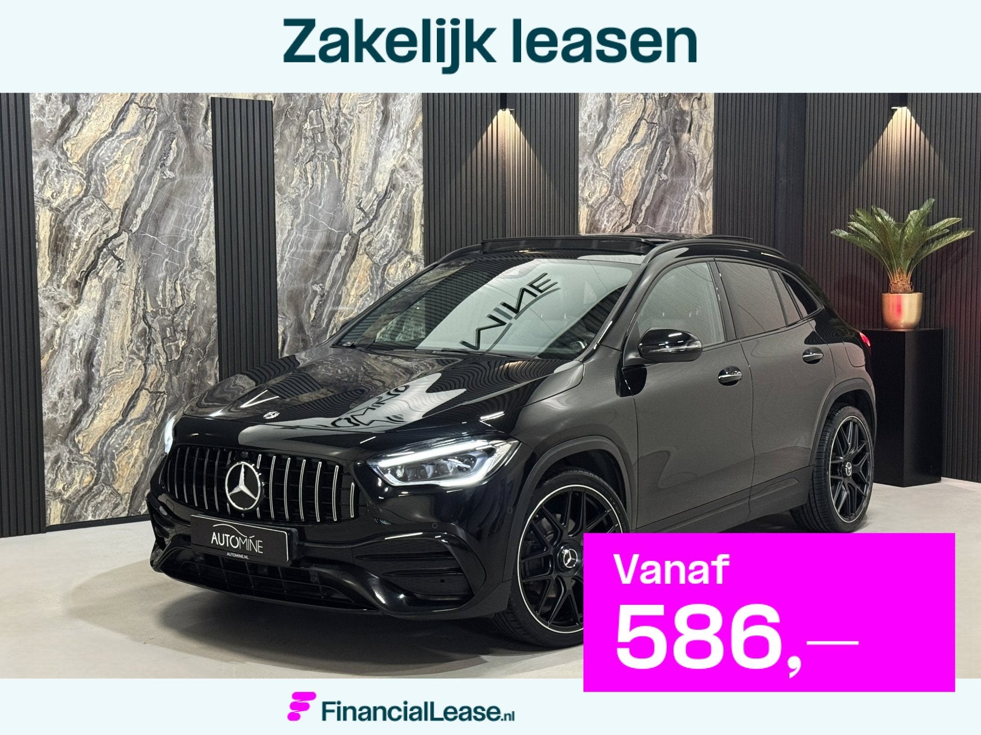 Mercedes-Benz GLA-klasse 200 AMG 45 PACK|PANO|SFEER|MEMORY|B, Dealer onderhouden, 15 km/l, Gebruikt, Zwart