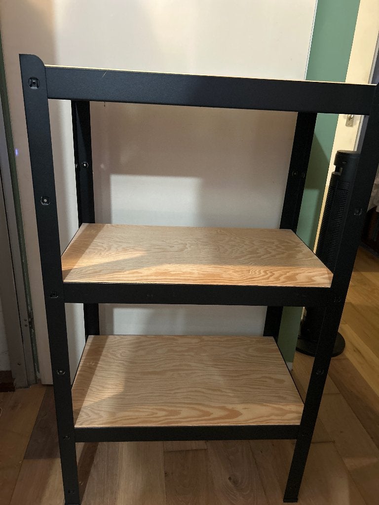 Kleine stellingkast rek IKEA metaal en hout, Ophalen, Gebruikt
