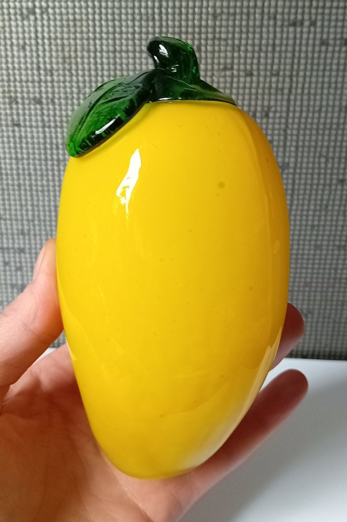 geblazen kunstglas gele pompoen, Verzenden