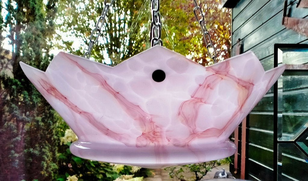Antieke Thabur Lamp Hanglamp Schaallamp - Roze Glas, Antiek en Kunst, Antiek | Lampen, Ophalen of Verzenden