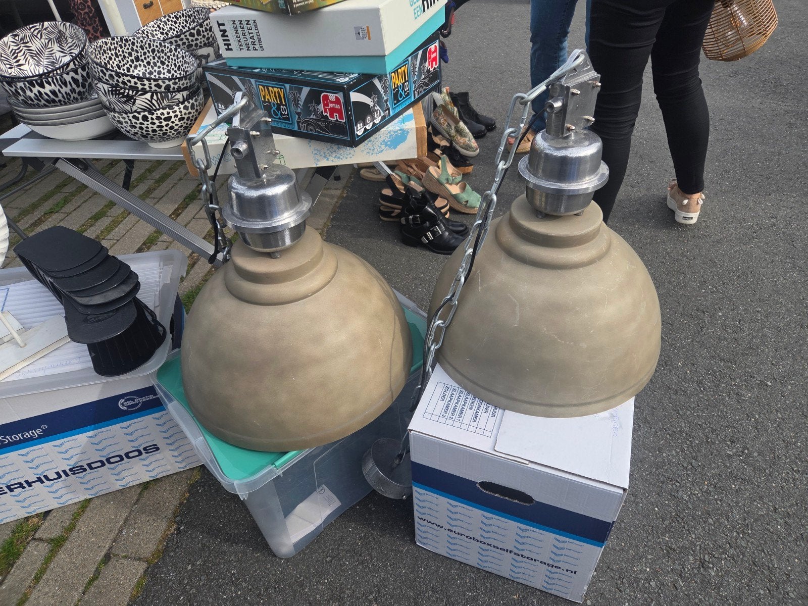 2 stoere zand/ beige kleurige lampen, Ophalen, Minder dan 50 cm