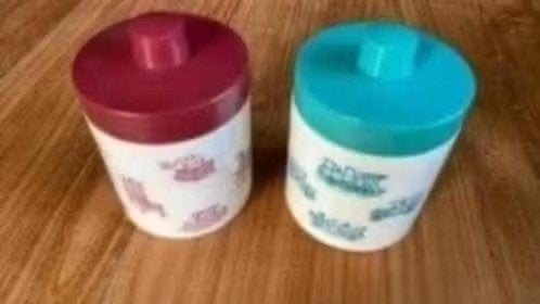 2 kleine voorraadpotten echt opaline . Vintage, Ophalen of Verzenden, Overige materialen, Pot, Bus of Blik