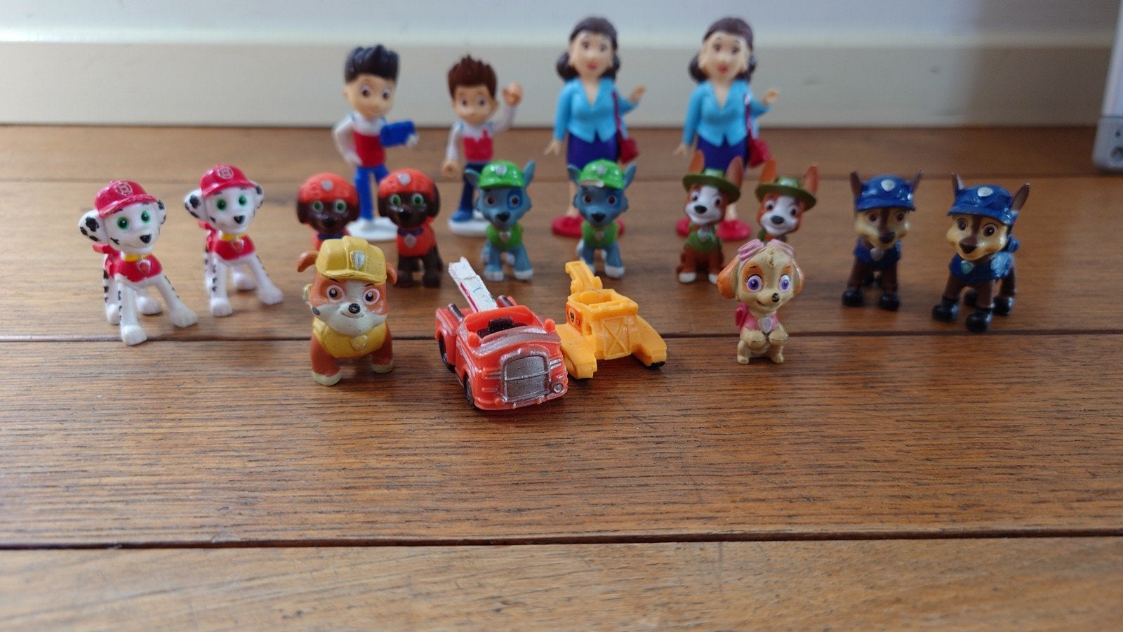 Paw Patrol mini figuren en voertuigen set, Ophalen of Verzenden, Gebruikt