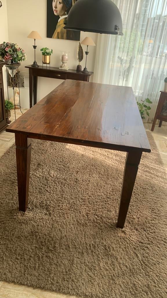 Eethoektafel - lengte 200 cm. en breedte 100 cm., Huis en Inrichting, Ophalen, 200 cm of meer, 50 tot 100 cm, Zo goed als nieuw