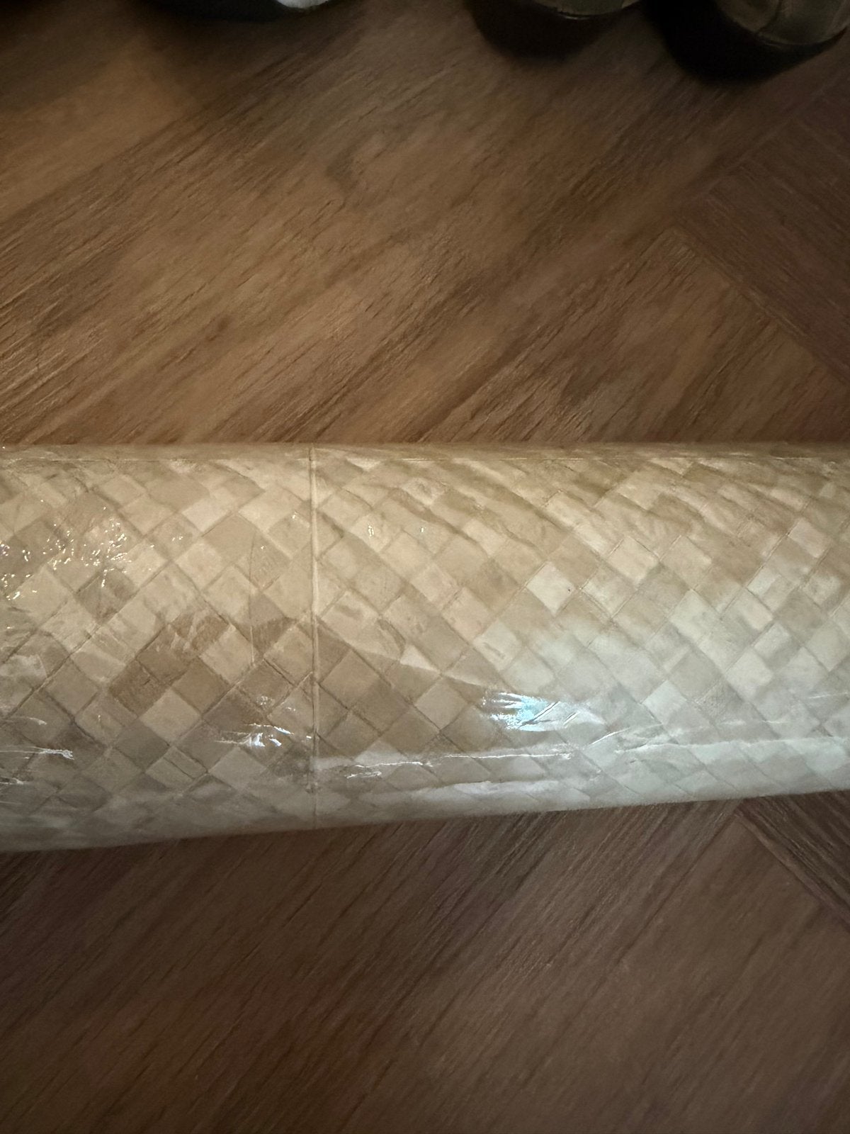 MOET WEG: Elitis Vinylbehang - Beige met ruitpatroon (nieuw), Beige, Geometrisch, Modern, Ophalen of Verzenden