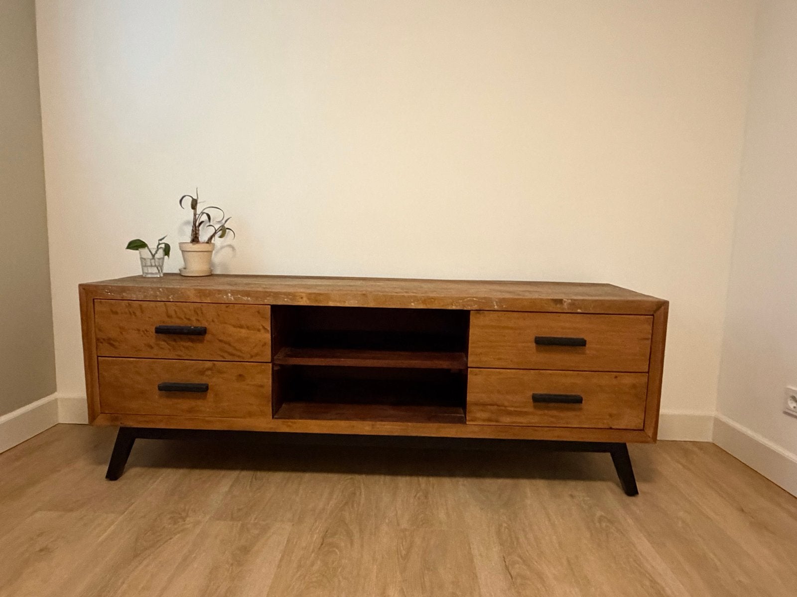 Goossens Teakhouten TV-meubel / Dressoir, Huis en Inrichting, Ophalen, Gebruikt, 150 tot 200 cm, Teakhout