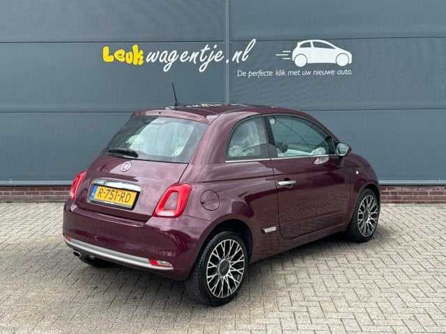 Fiat 500 1.2 Star Automaat *carplay *navi *glasdak *16 inch, Auto's, Startonderbreker, 4 cilinders, 4 stoelen, Leder en Stof