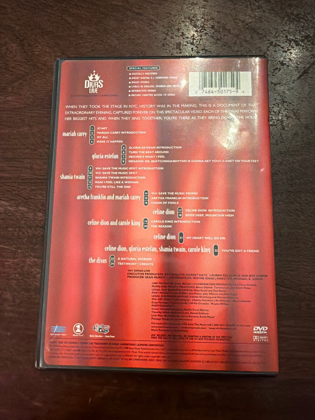 VH1 Divas Live DVD - Celine, Gloria, Aretha, Shania, Mariah, Alle leeftijden, Ophalen of Verzenden, Concert, Inclusief doosje