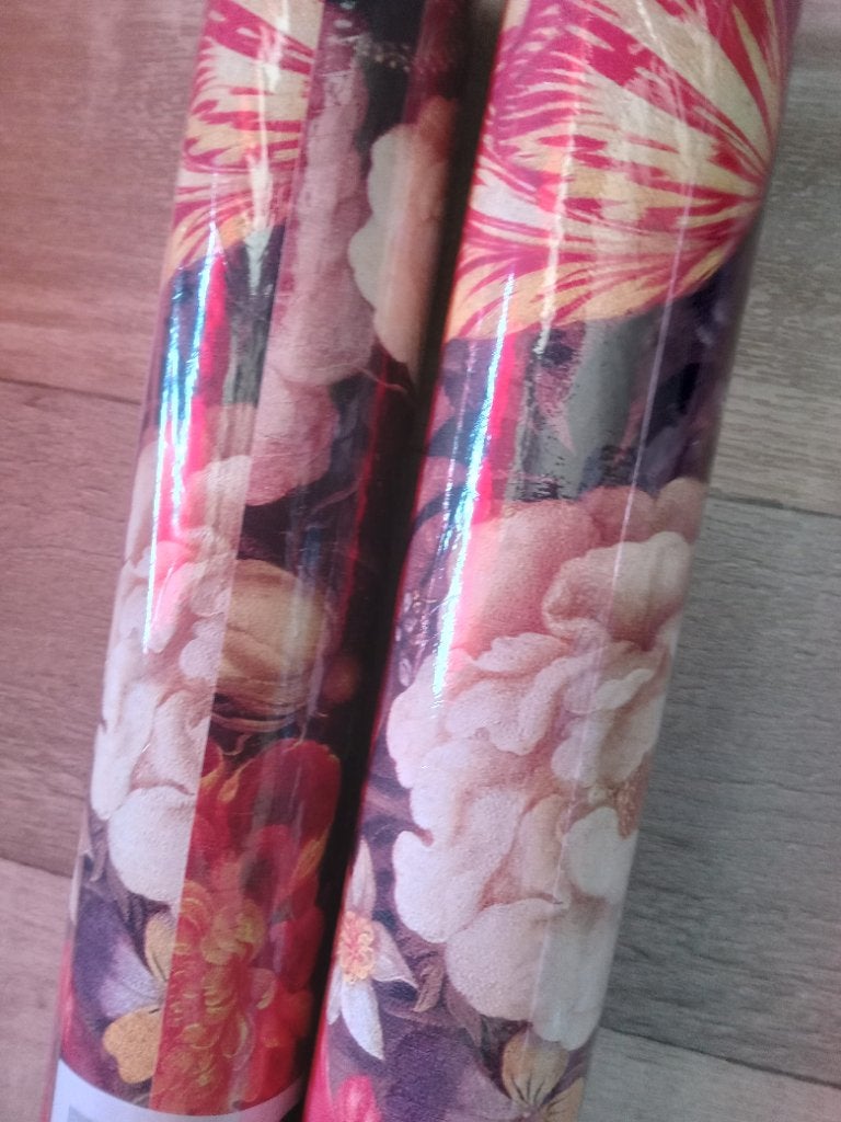 2x Vliesbehang "Oude meesters bloemen", Ophalen, Bloemen, Overige merken, Paars