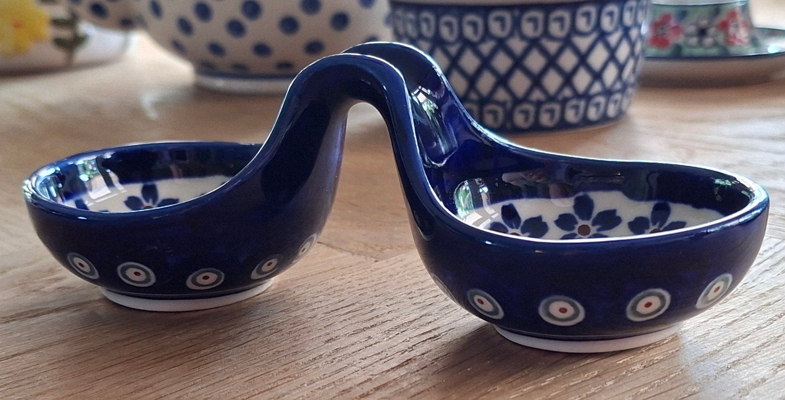Bunzlau dubbel schaaltje, ., Keramiek, Ophalen of Verzenden, .