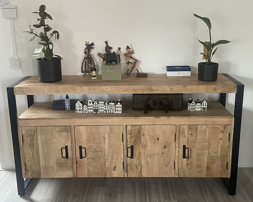 Dressoir / sidetable, Ophalen, 150 tot 200 cm, Overige houtsoorten, Landelijk