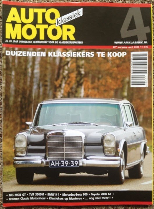 AMK: MG MGB GT, BMW K1, Toyota 2000 GT, Mercedes 600, Boeken, Ophalen of Verzenden, Zo goed als nieuw, Algemeen
