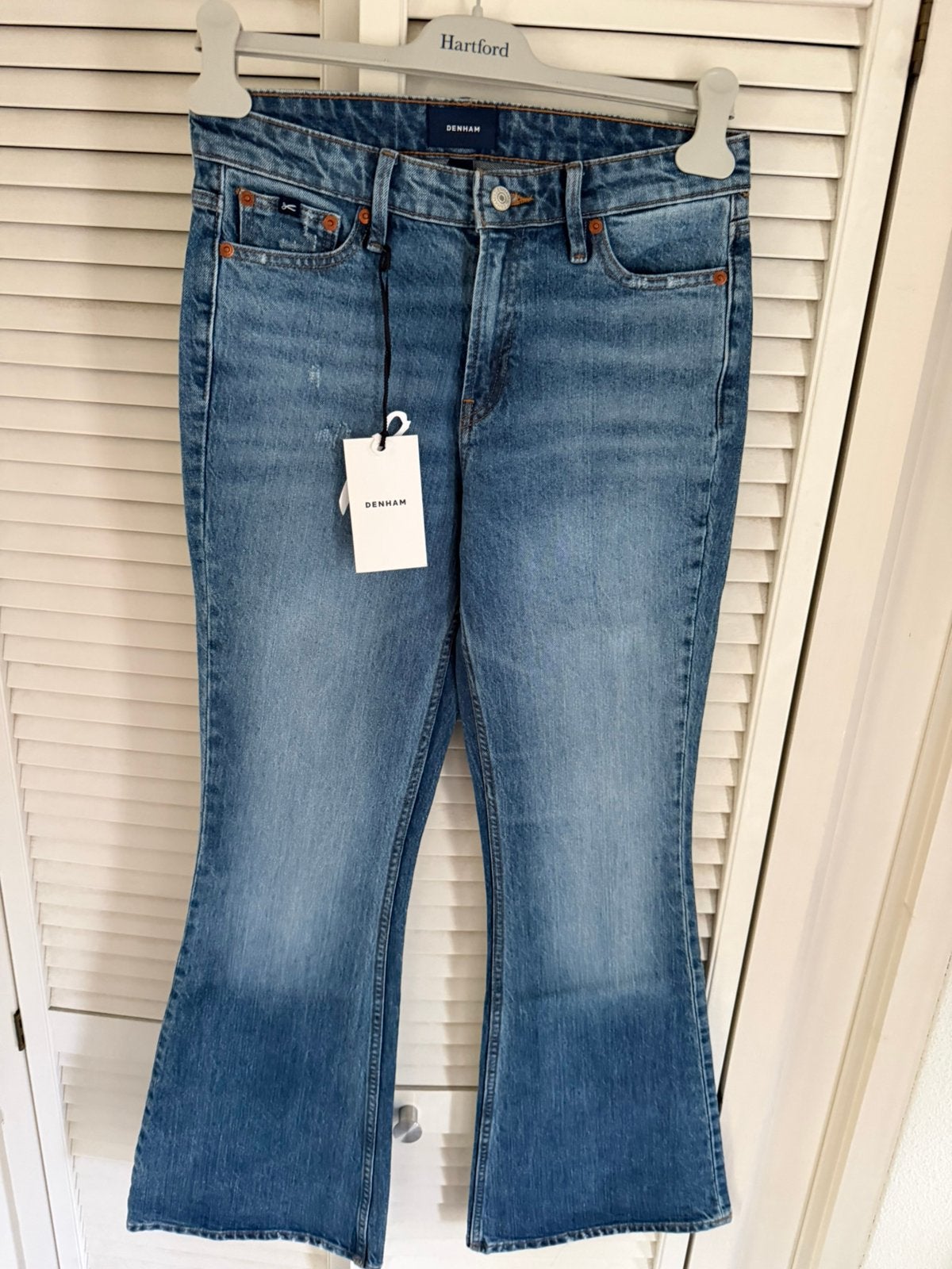 Nieuwe Denham Ami flare dames jeans W28-L30, Verzenden, Nieuw, Blauw, W28 - W29 (confectie 36)