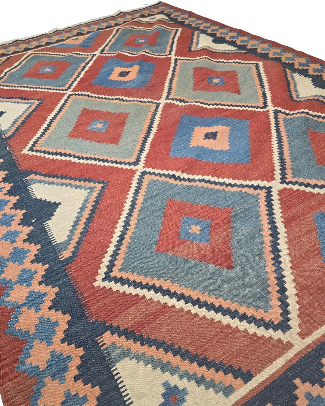 Tribal Kelim Turkije 300x210 handgeweven wollen vloerkleed, 1185VB, Info@rugsandcarpets.nl, Groot perzisch tapijt Kelim kilim handgeknoopt Turkije