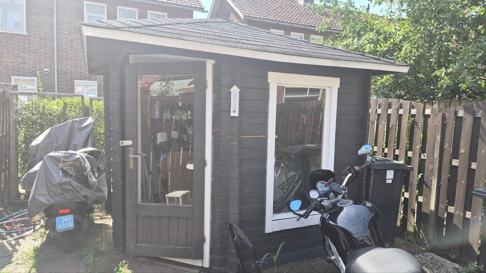 Stevige houten schuur/tuinhuis met ramen en deur, Tuin en Terras, Tuinhuizen, Ophalen, 250 tot 500 cm, Schuur, 2 ramen