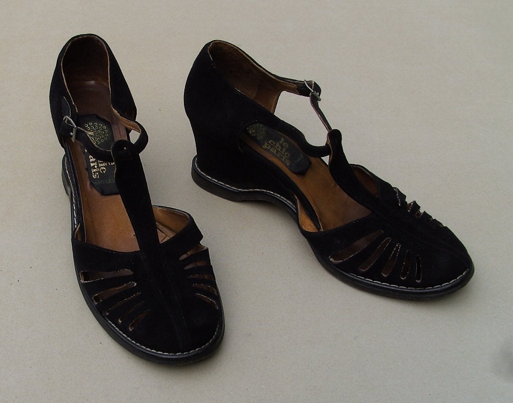 vintage / retro  jaren-70 schoenen  -  zwart, Zwart, Ophalen of Verzenden, Le Chic Paris, Schoenen met hoge hakken