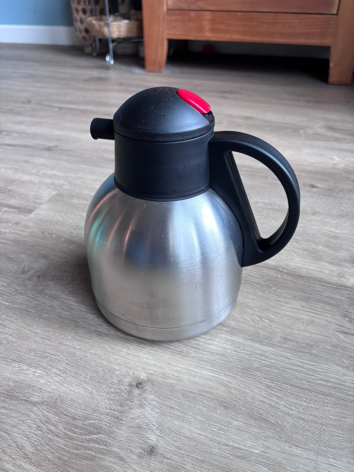 Amino RVS 1 liter thermosfles dubbelwandig, Overige typen, Zilver, Ophalen of Verzenden, Zo goed als nieuw