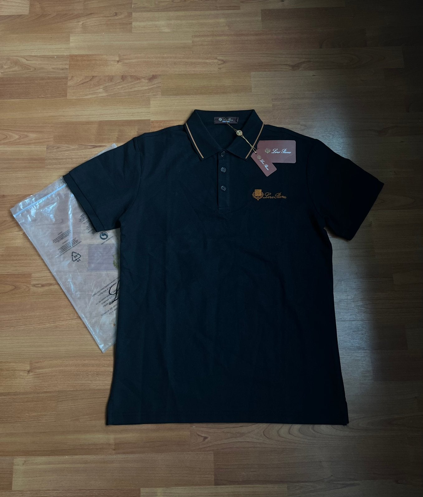 Loro Piana Polo Zwart Maat L Nieuwstaat, Ophalen of Verzenden, Nieuw, Maat 52/54 (L), Zwart