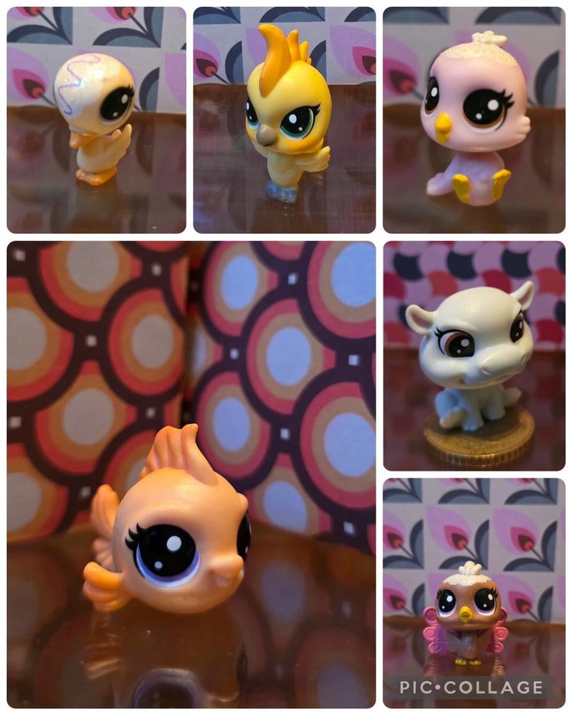 Littlest Pet Shop Mini Figuren - Pauw, Zwaan, Nijlpaard, Ophalen of Verzenden, Zo goed als nieuw