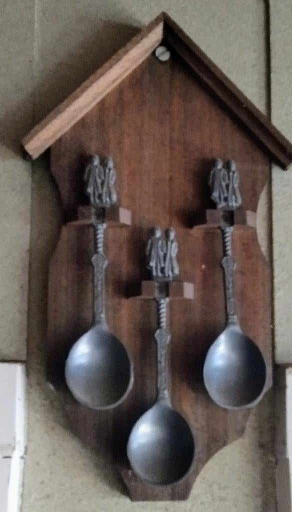 Vintage Lepelrekje met Tinnen Lepels, Ophalen of Verzenden