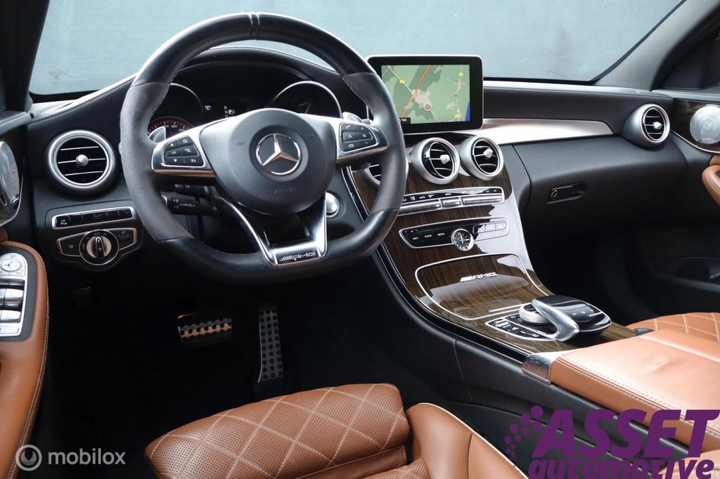 Mercedes C63S AMG V8 510pk Designo | Burmester | 20" Vossen, Auto's, Automaat, Achterwielaandrijving, Gebruikt, 510 pk