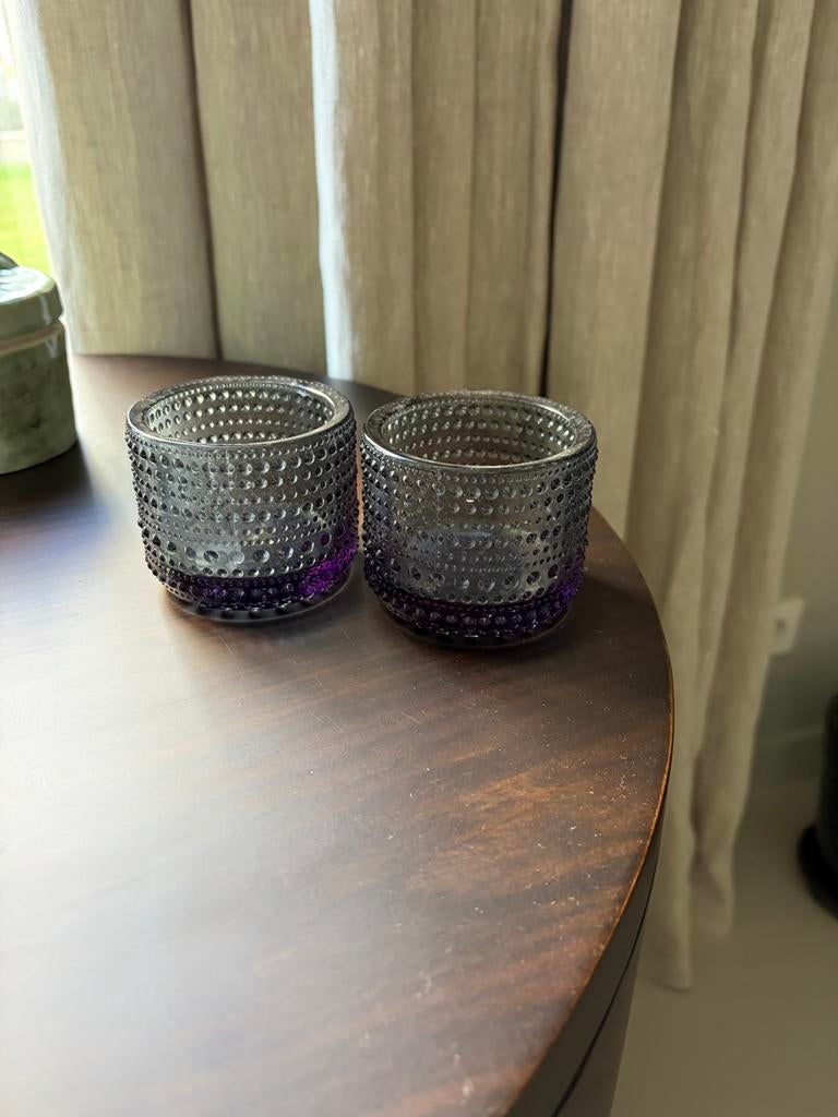 Iittala Kaarsen/Waxinehouders, Huis en Inrichting, Overige materialen, Ophalen of Verzenden, Zo goed als nieuw, Grijs