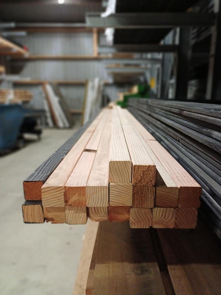 Douglas palen 50x50mm geschaafd (nr. 2), Ophalen, Nieuw, 250 cm of meer, Palen