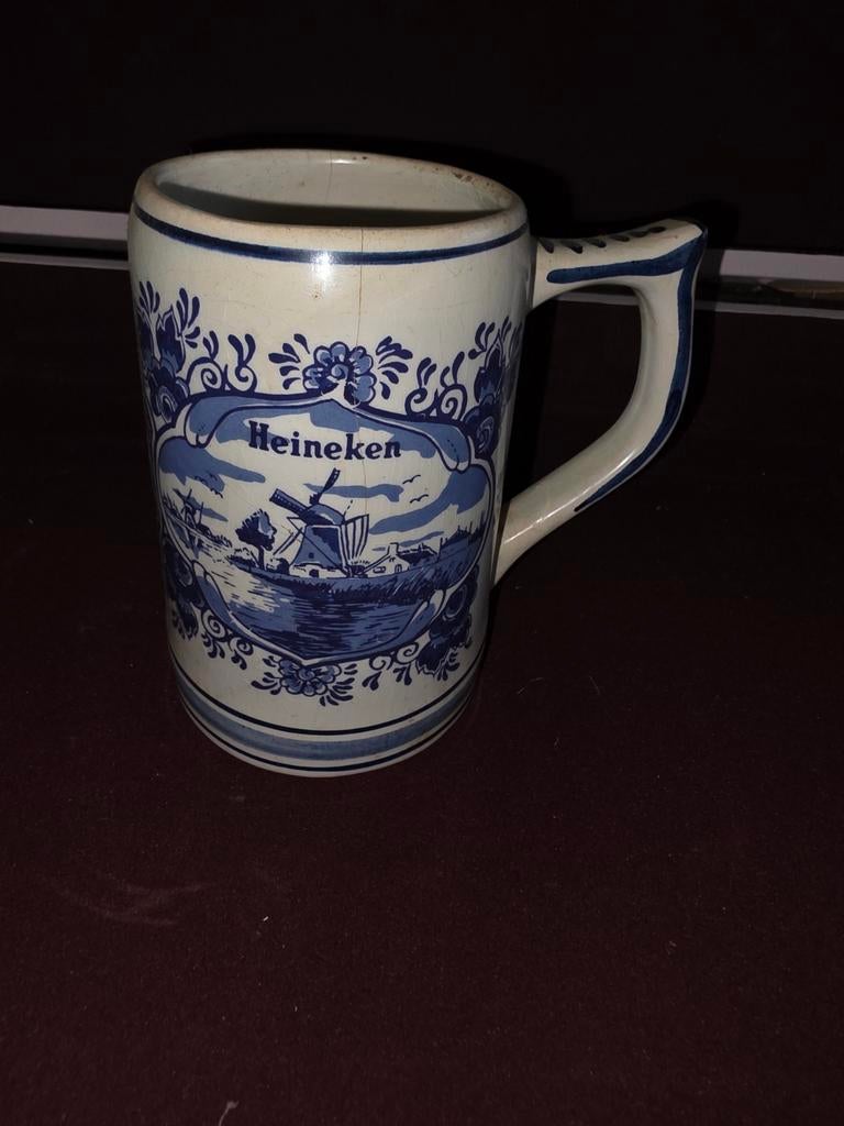 Vintage Heineken Delfts Blauw Bierpul, Ophalen