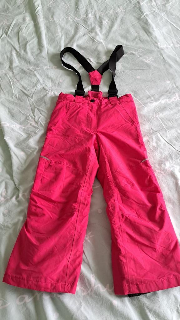 Roze ski broek met bretels - Maat 110/116, Ophalen of Verzenden, Zo goed als nieuw, Onbekend, Meisje