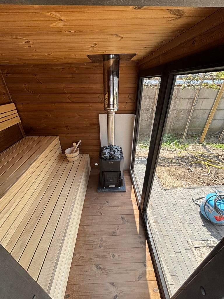 Combi deal, Panorama buitensauna met full option hottub, Ophalen of Verzenden, Nieuw, Complete sauna