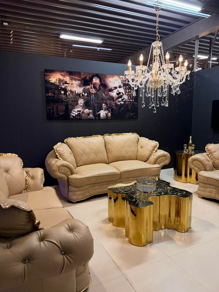 EXCLUSIEVE ITALIAANSE BANKSTELLEN IN 100% LEER 3+2 VOOR 1295