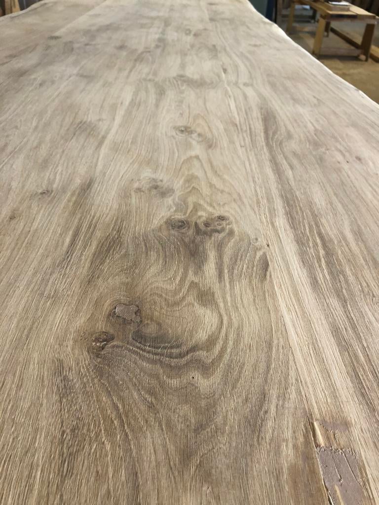 Boomstam tafel blad 4 meter 5 dik, Ophalen, Minder dan 50 cm, Eikenhout, Nieuw