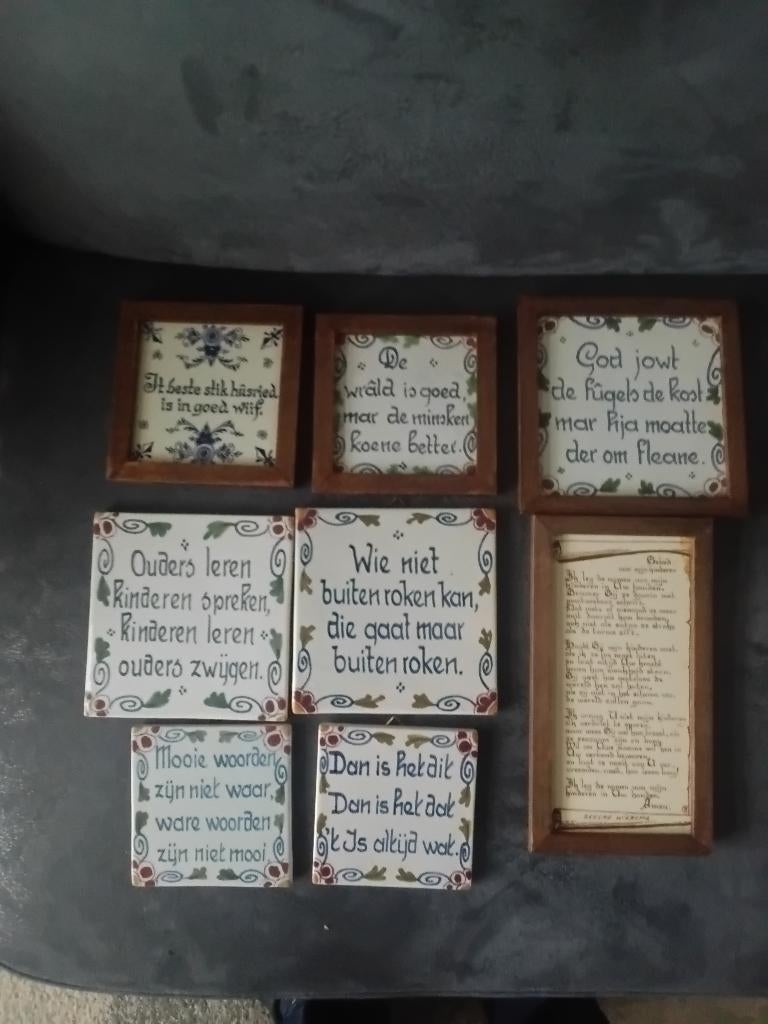 Tegeltjes met spreuken, Antiek en Kunst, Antiek | Wandborden en Tegels, Ophalen