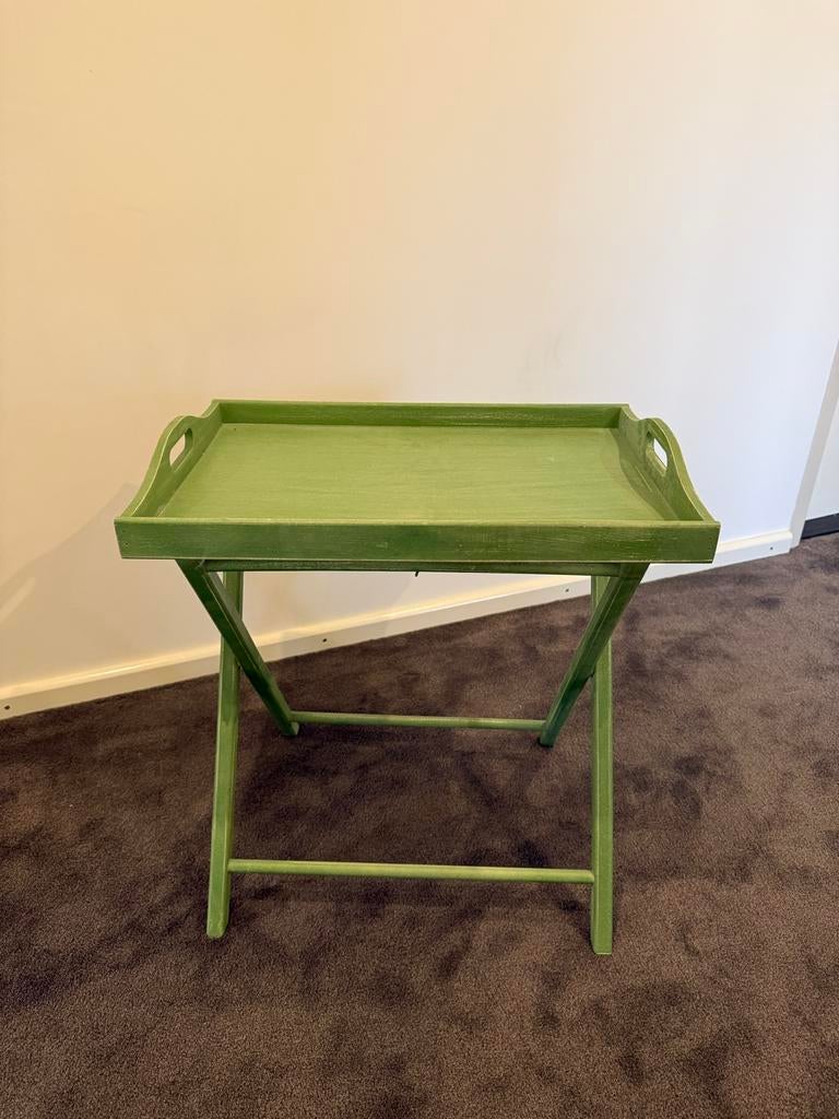 Groen dienblad / bijzettafel - 42x62x72 cm, Ophalen, Gebruikt, 55 tot 75 cm, 60 cm of meer