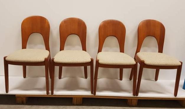8540 deens design eetkamerstoelen stoelen niels koefoed, Ophalen, Gebruikt, Bruin, Vier