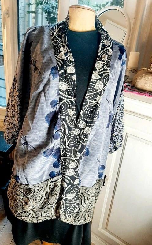 Sissel edelbo Kimono kort, Maat 38/40 (M), Blauw, Zo goed als nieuw, Sissel Edelbo