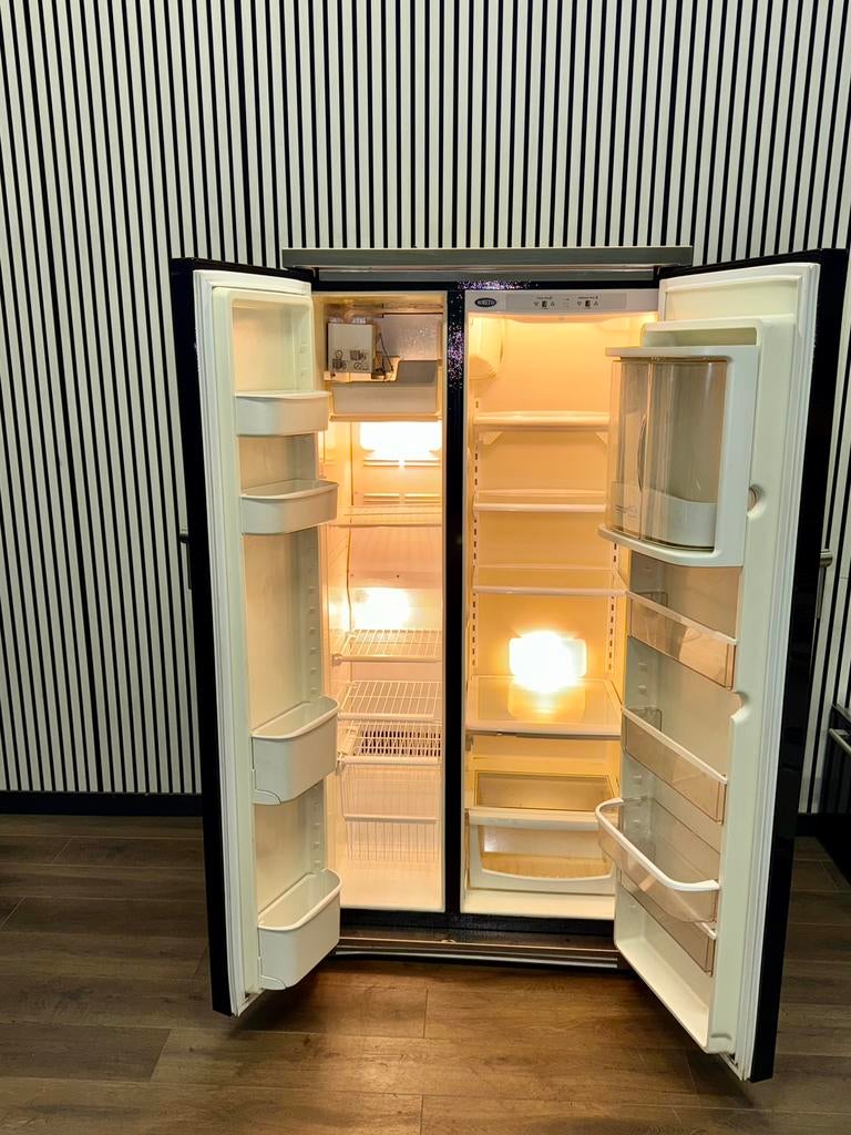 Luxe Boretti Amerikaanse Koelkast zwart hoogglans 91 cm, Witgoed en Apparatuur, Koelkasten en IJskasten, 200 liter of meer, Fornello Esperta