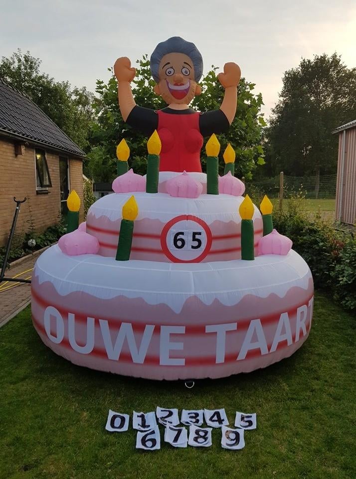 leuke opblaasbare "ouwe taart" met iedere leeftijd mogelijk, Ophalen, Zo goed als nieuw, Abraham of Sarah